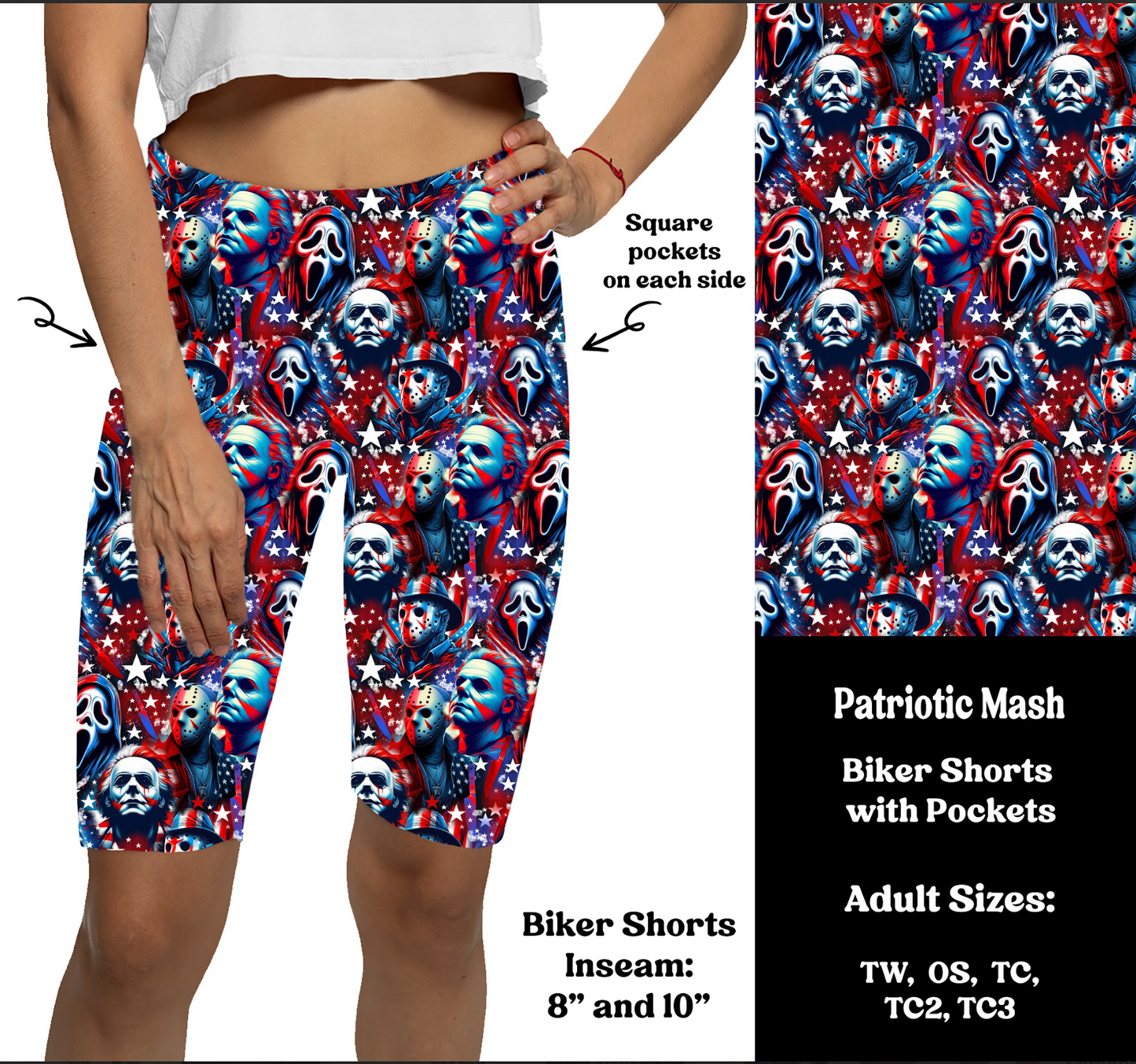 Patriotic Mash - Bike Shorts with Pockets