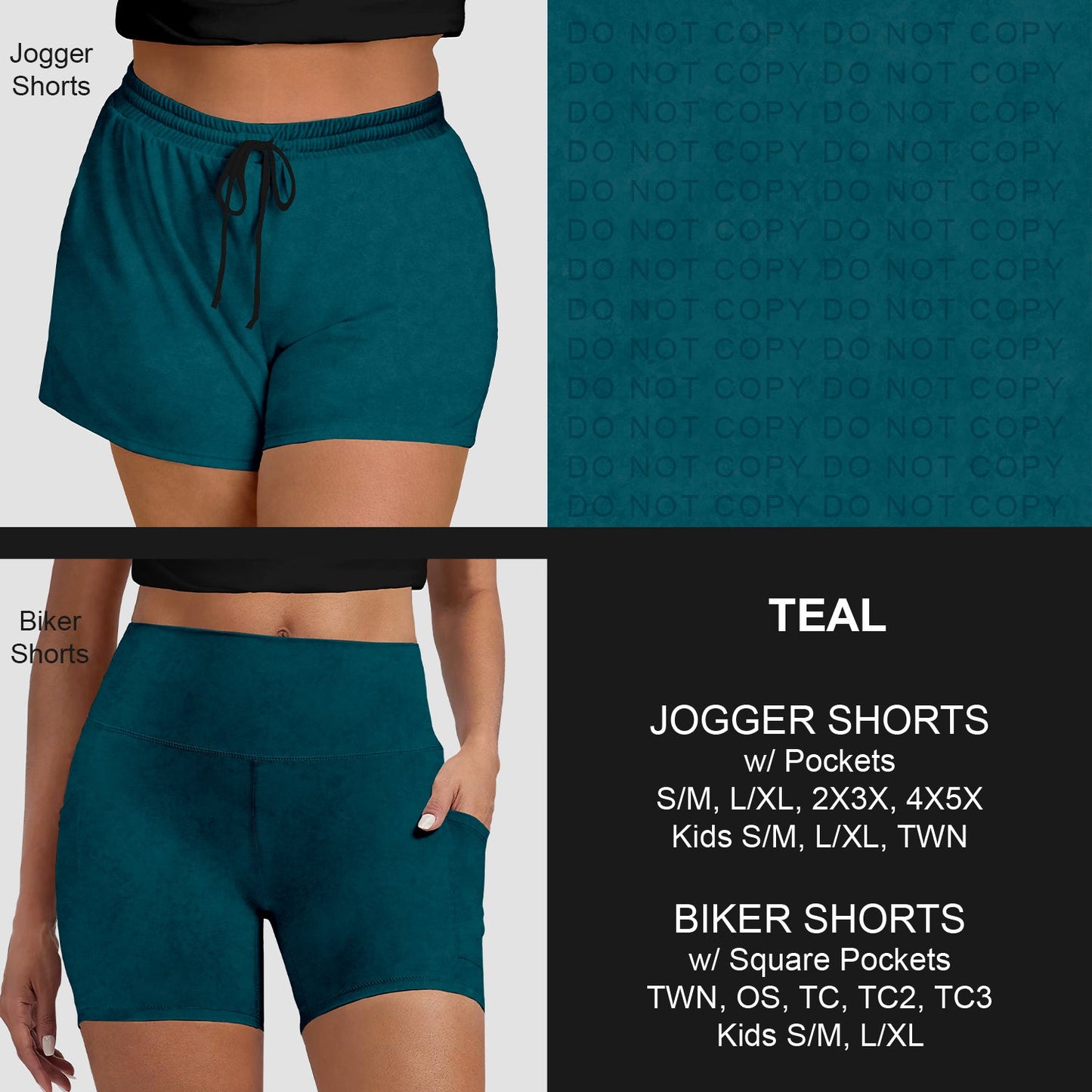 B280 - Preorder Teal Jogger/Biker Shorts (Closes 3/22. ETA: late May)