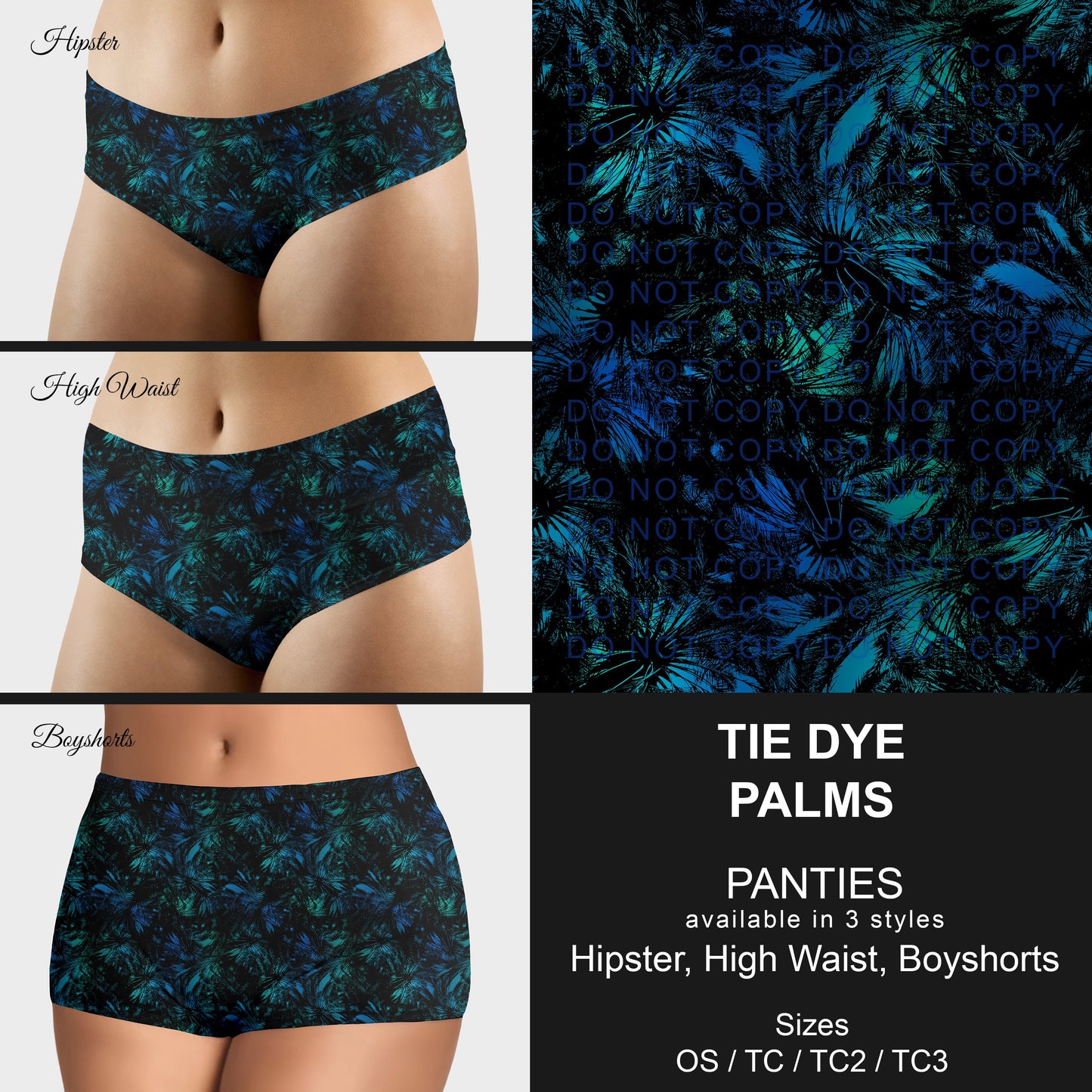 B306 - Preorder Tie Dye Palms Panties (Closes 8/07. ETA mid October)
