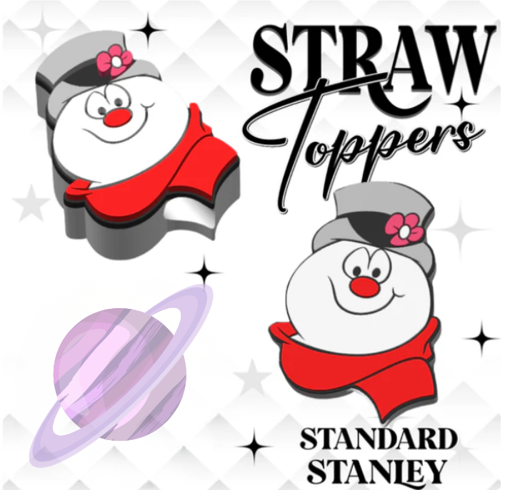 FRIENDLY SNOWMAN- 3D PRINTED STRAW CHARM