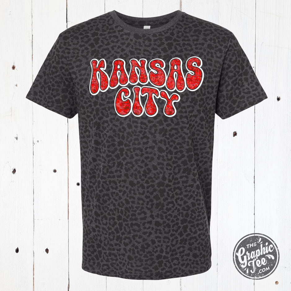 Kansas City Glitter Leopard Unisex Tee