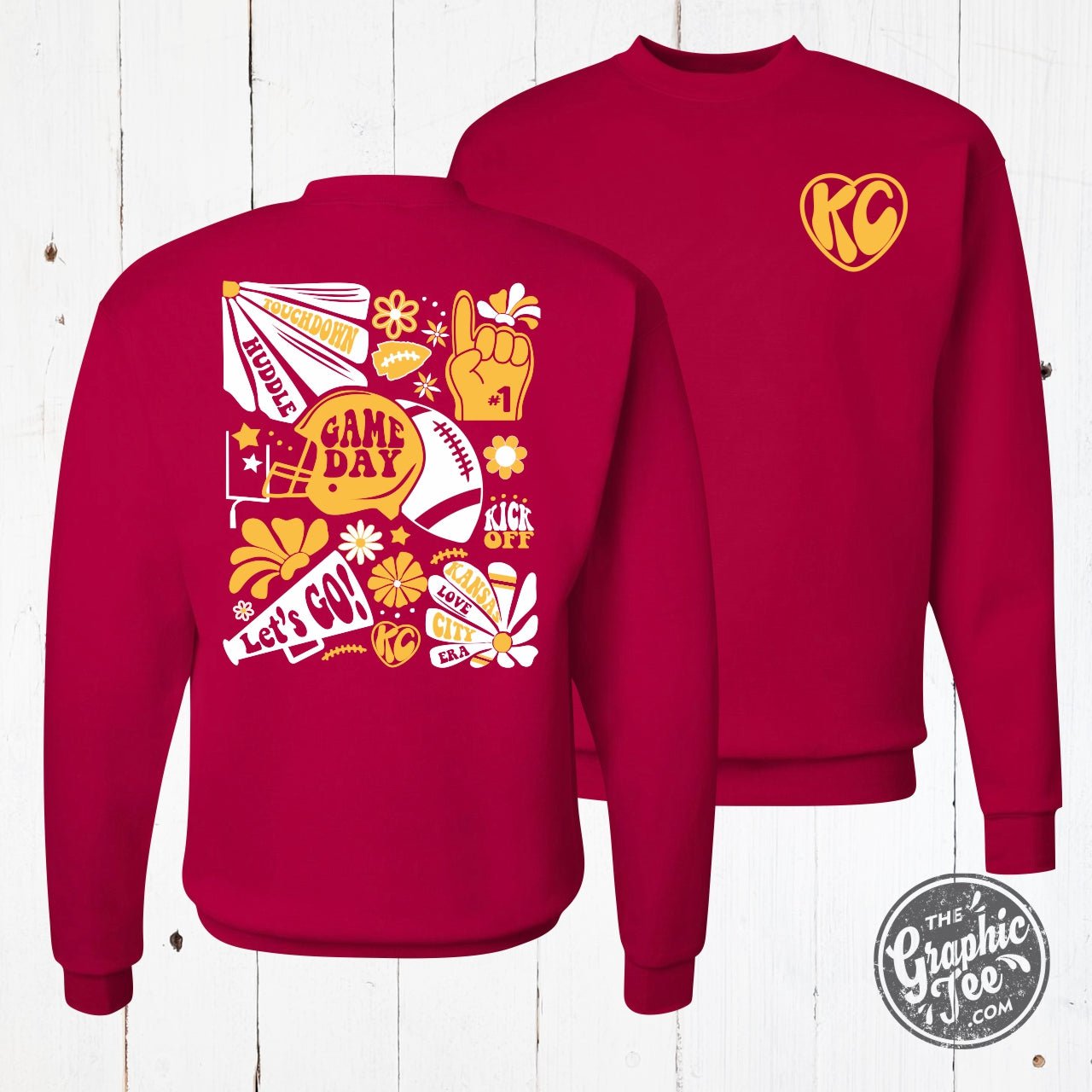 KC Groovy Deep Red Crewneck Sweatshirt
