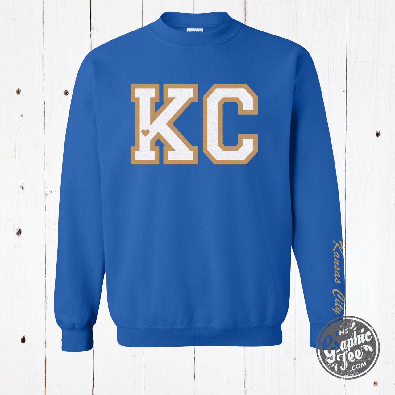 Royal KC Glitter Applique Crewneck Sweatshirt