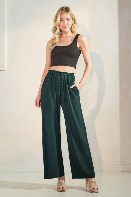 EP6836-14 KNEE LENGTH SOLID CASUAL PANTS: Black / 2-2-2 (S-M-L)