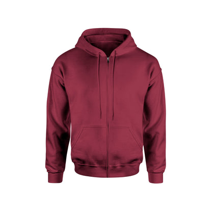 MAROON FRONT ZIP HOODIE