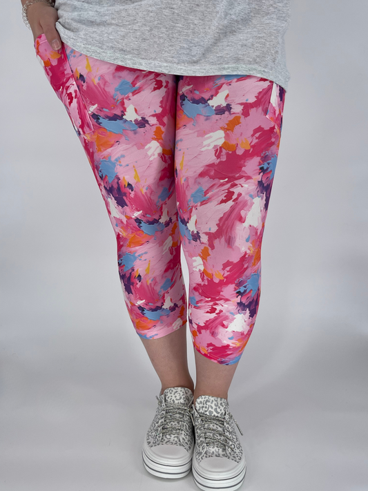 Color Splash Capri w/ Pockets
