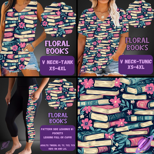 FLORAL BOOKS-PATTERN PANEL OUTFIT RUN-SOFT CLOSE 7/10 HARD CLOSE 7/12