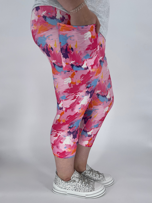 Color Splash Capri w/ Pockets