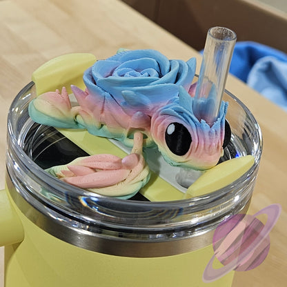 PASTEL ROSE TURTLE-3D PRINTED STRAW BUDDY
