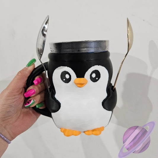 PEBBLE THE PENGUIN- 3D PRINTED ICE CREAM PINT HOLDER