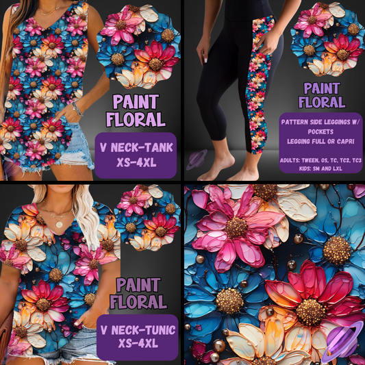 PAINT FLORAL-PATTERN PANEL OUTFIT RUN-SOFT CLOSE 7/10 HARD CLOSE 7/12