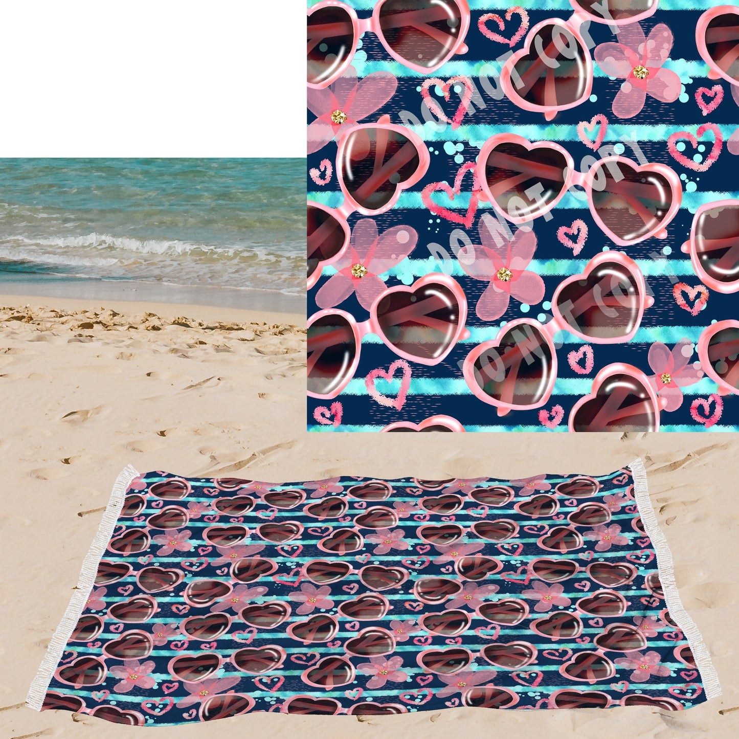 Heart Shades-OVERSIZED BEACH TOWEL 6-PREORDER CLOSING 3/20