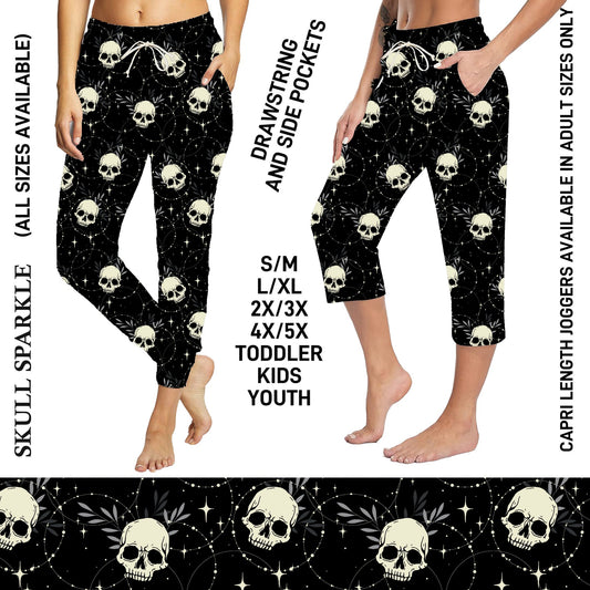S3PJ - Skull Sparkle Full Jogger/Capri Lounger with Pockets - Preorder Due 10/28 ETA: Late Dec