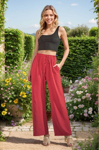 EP6836-14 KNEE LENGTH SOLID CASUAL PANTS: Black / 2-2-2 (S-M-L)
