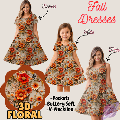 3D FLORAL- FALL DRESS PREORDER- CLOSING 9/12