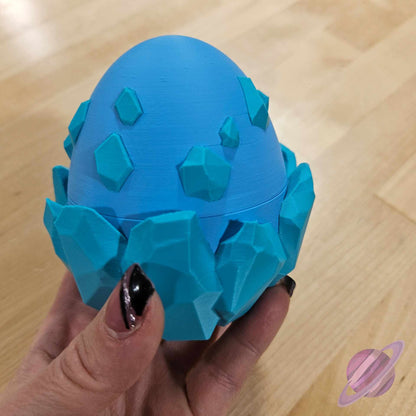 3D PRINTED BLUE CRYSTAL DRAGON AND EGG