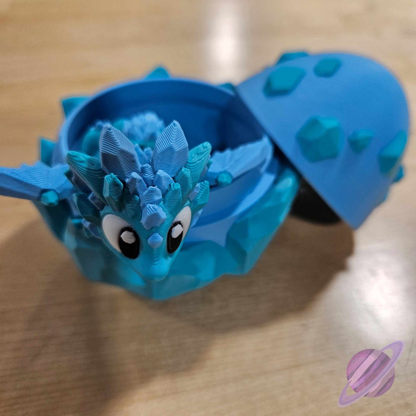 3D PRINTED BLUE CRYSTAL DRAGON AND EGG