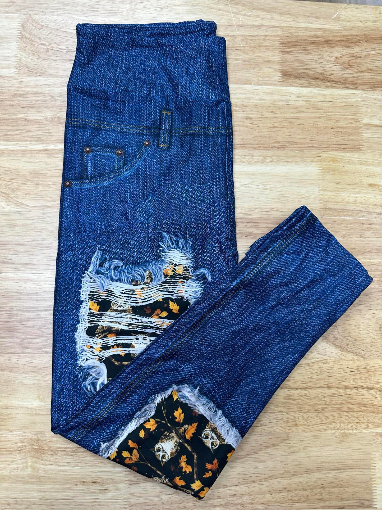Denim Night Owl Leggings w/ Back Pockets