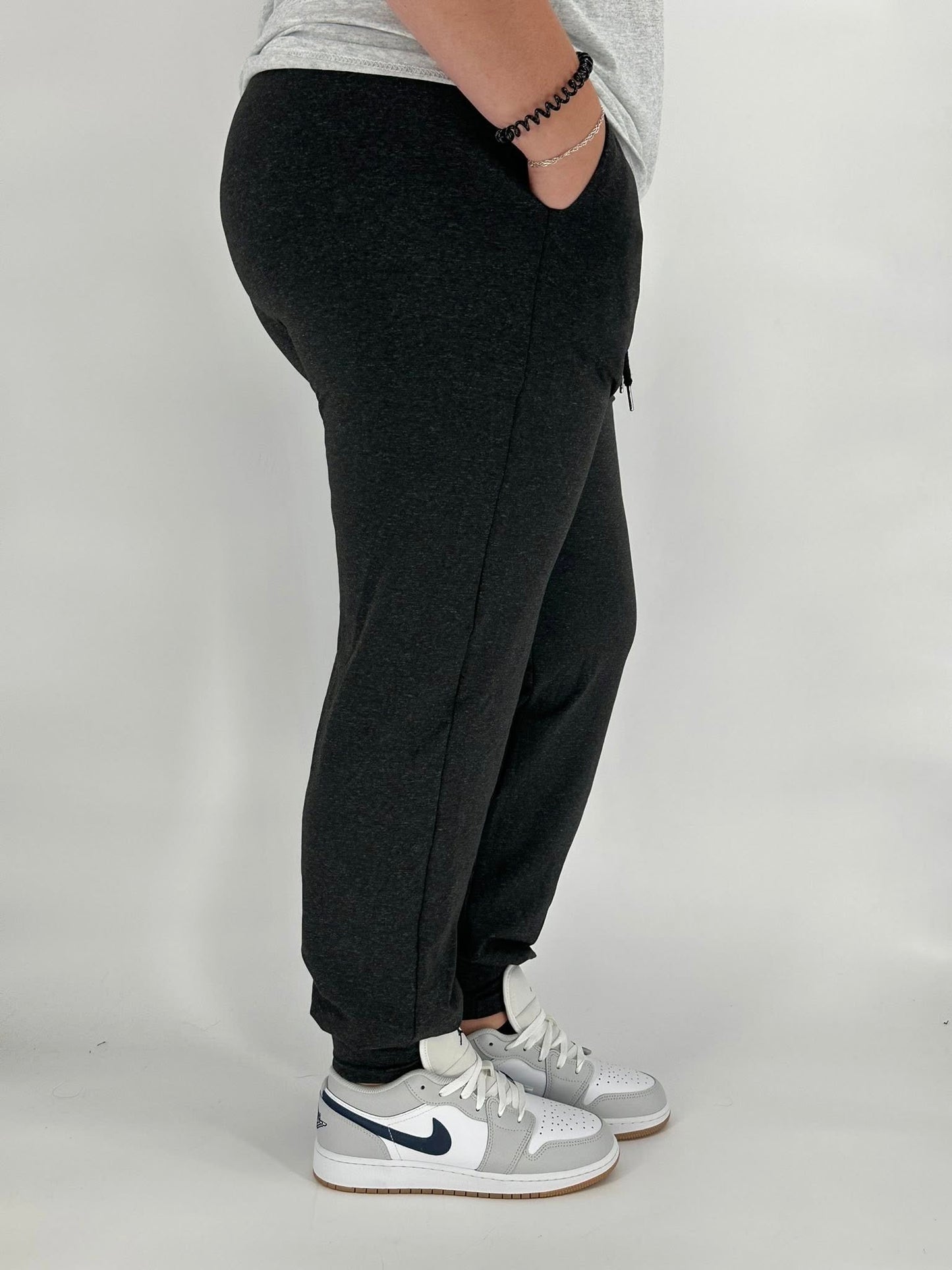 Black Heathered Fleece Joggers