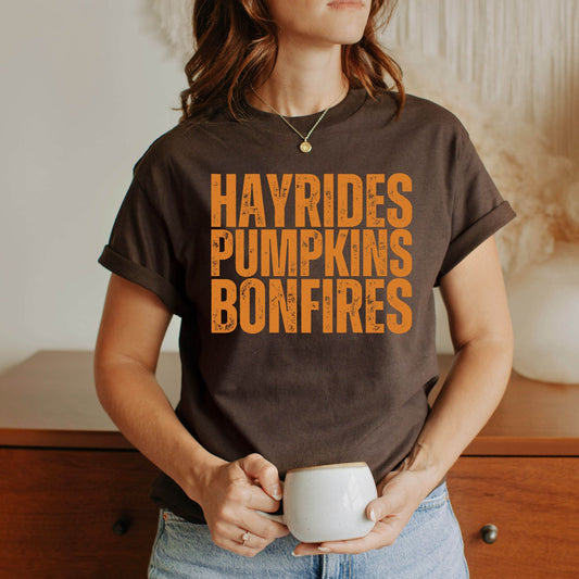 Hayrides Pumpkins Bonfires Tshirt
