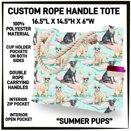 R4PT - Summer Pups Rope Handle Tote - Preorder Closing 4/28 ETA: Late June