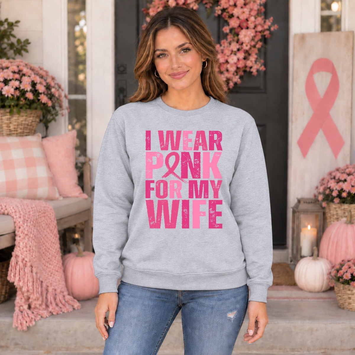 I Wear Pink For My Wife Sweatshirt