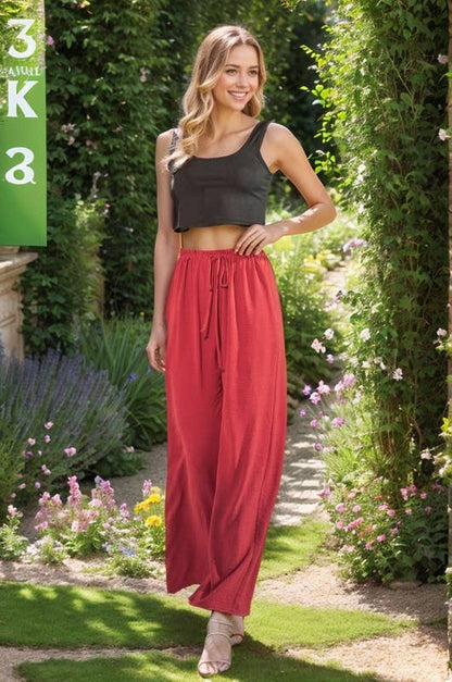 EP6836-14 KNEE LENGTH SOLID CASUAL PANTS: Black / 2-2-2 (S-M-L)