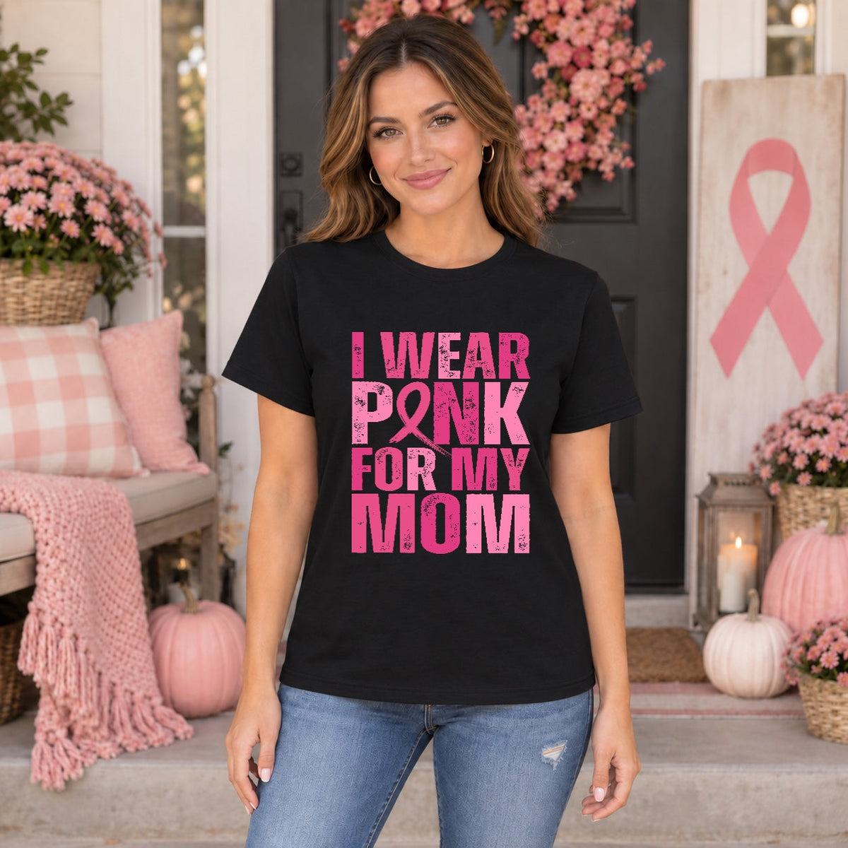I Wear Pink For Mom Tshirt