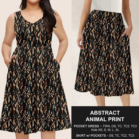 B285 - Preorder Abstract Animal Print Dress/Skirt with Pockets (Closes 4/15. ETA: mid June)