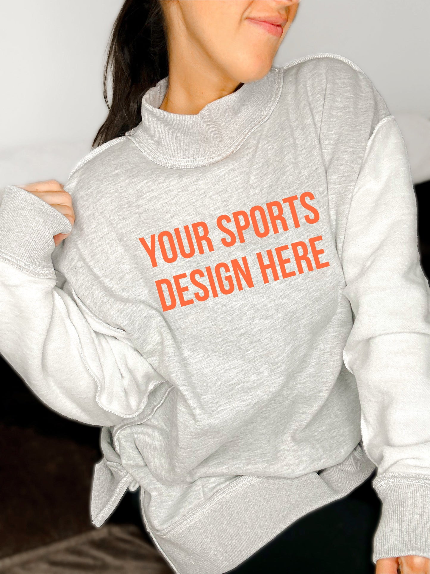 Oversized Inside Out and Reversible Mockneck Sweatshirt