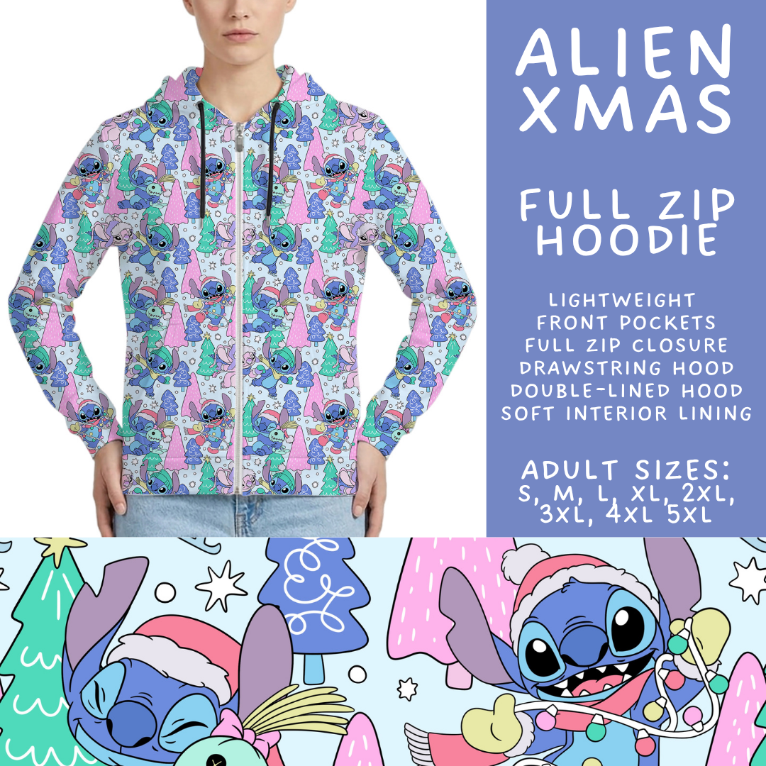 Batch #558 - Magical Character Christmas - Closes 7/20 - ETA mid/late Sept - Alien Xmas Full Zip Hoodie