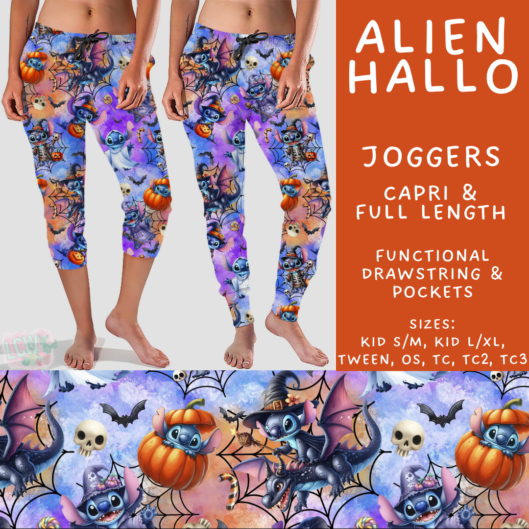 Batch #567 - Magical Character Halloween - Closes 8/10 - ETA early Oct - Alien Hallo Full and Capri Length Joggers
