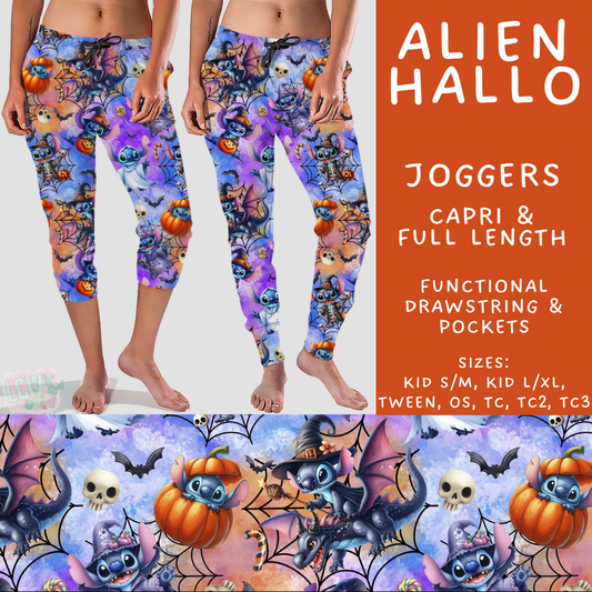 Batch #567 - Magical Character Halloween - Closes 8/10 - ETA early Oct - Alien Hallo Full and Capri Length Joggers