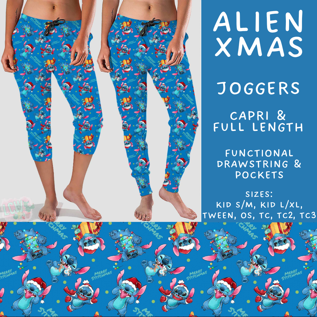 Batch #598 - Magical Character Christmas 2 - Closes 10/14 - ETA early Dec - Alien Xmas Full and Capri Length Joggers
