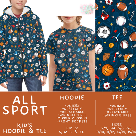 Batch #563 - Made for Play Collection - Closes 7/31 - ETA late Sept - All Sport Kid's Unisex Hoodie & Tee