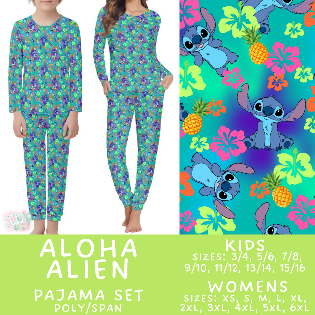 Batch #590 - Magical Family Pajamas - Closes 9/18 - ETA mid Nov - Aloha Alien Women's & Kid's Pajama Set