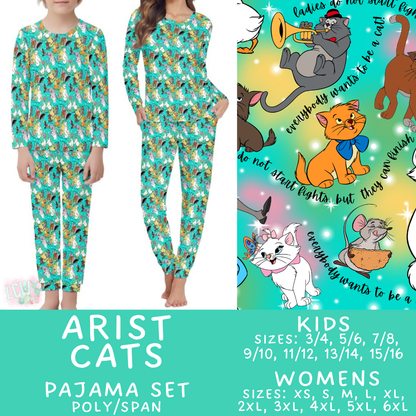 Batch #590 - Magical Family Pajamas - Closes 9/18 - ETA mid Nov - Arist Cats Women's & Kid's Pajama Set