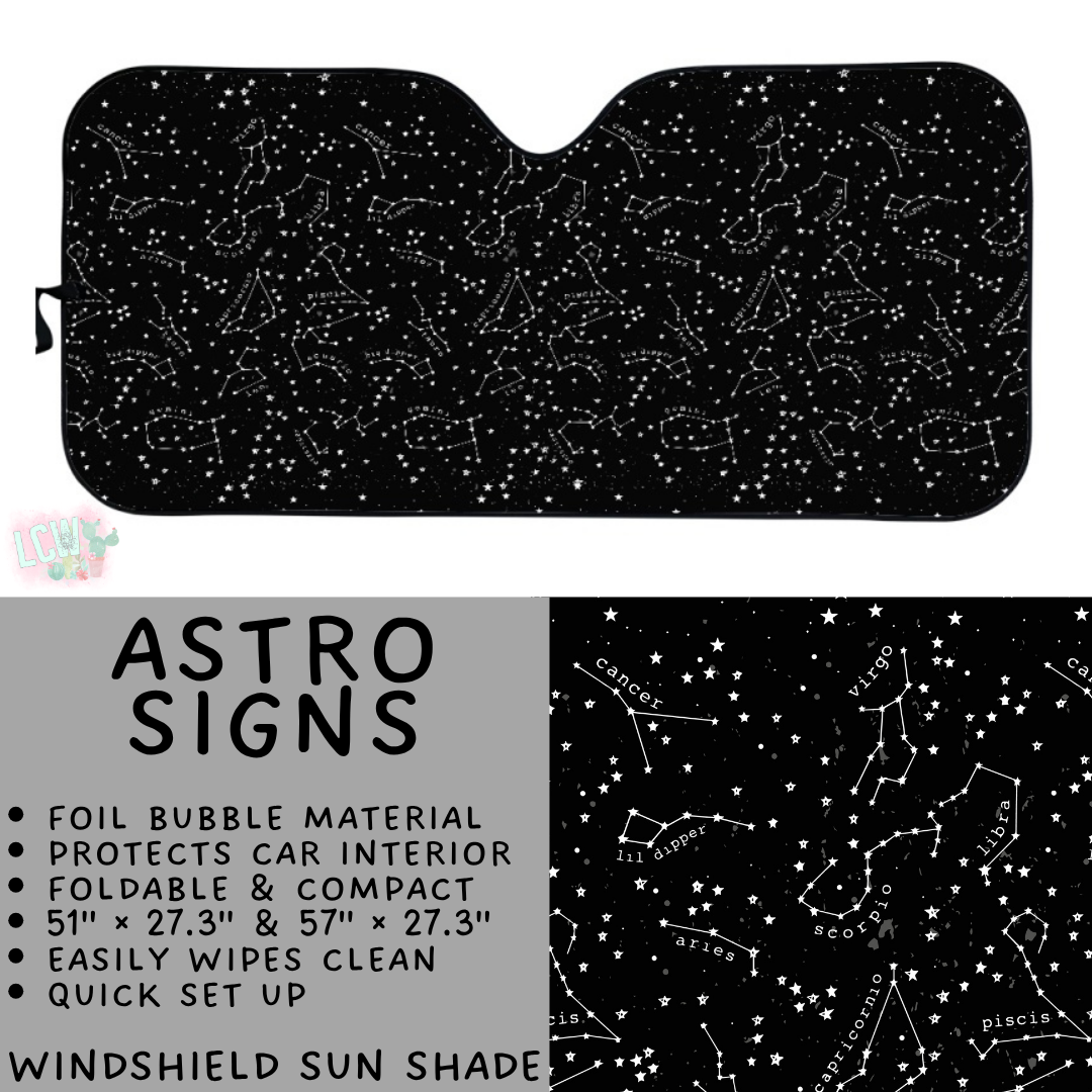 Batch #554 - Car Accessories 3 - Closes 7/10 - ETA early/mid Sept - Astro Signs Windshield Sun Shade