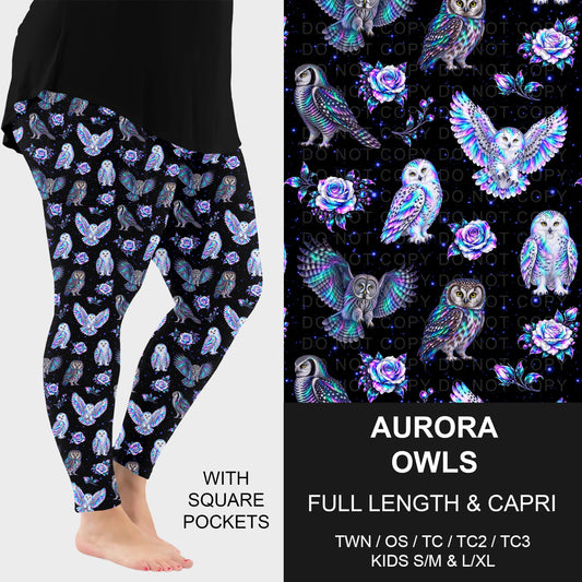 B320 - Preorder Aurora Owls Leggings w/ Pockets (Closes 11/08. ETA: mid Jan.)