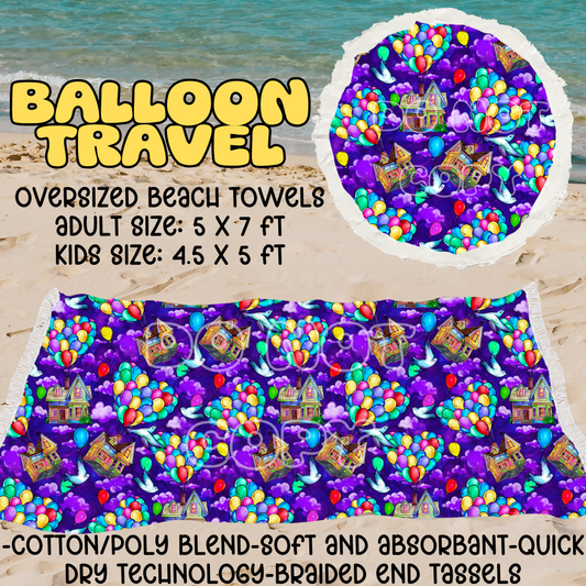 Balloon Travel-OVERSIZED BEACH TOWEL 6-PREORDER CLOSING 3/20
