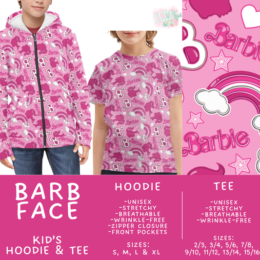 Batch #563 - Made for Play Collection - Closes 7/31 - ETA late Sept - Barb Face Kid's Unisex Hoodie & Tee