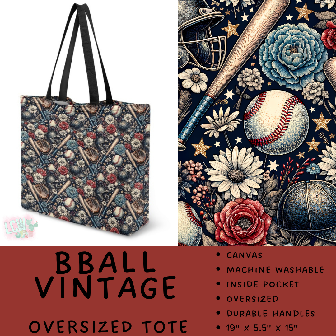 Batch #609 - Travel Collection 2 - Closes 11/6 - ETA early Jan - BBall Vintage Oversized Totes