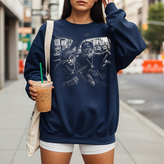 Halftone Gangster Cat Sweatshirt