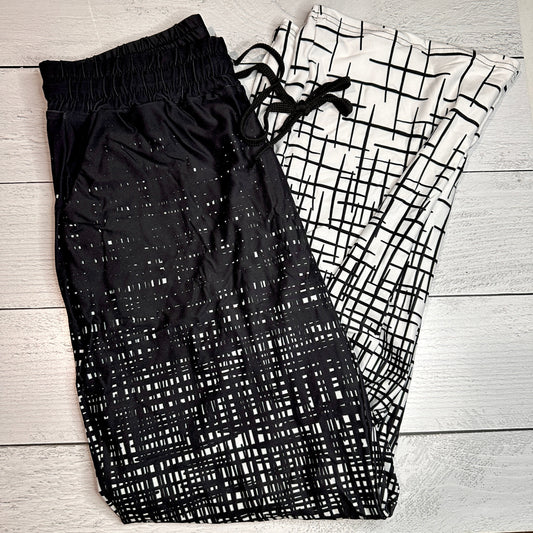 Black & White Crosshatch - Lounge Pants
