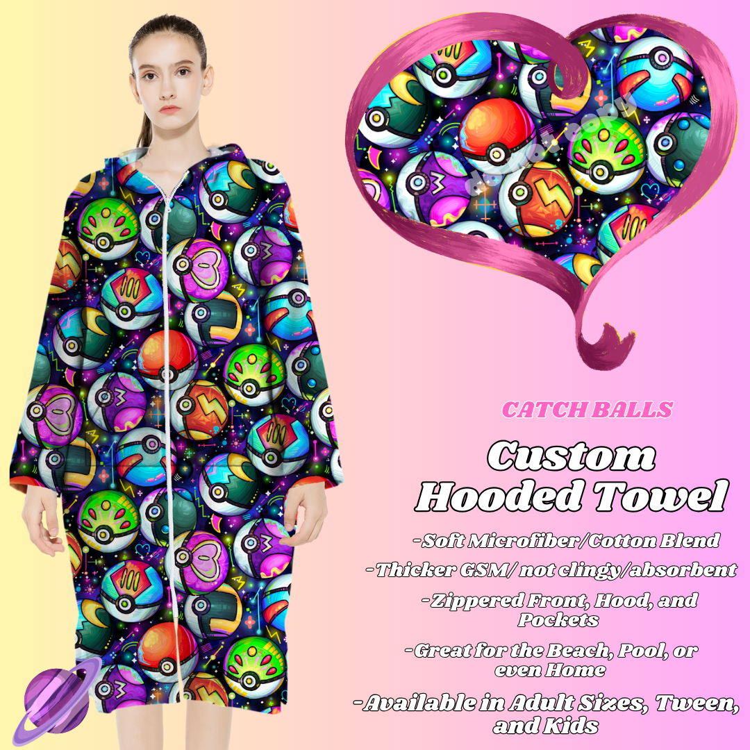 CATCH BALLS- HOODED TOWEL- PREORDER CLOSING 4/27
