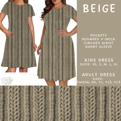 Batch #596 - Sweater Weather - Closes 10/9 - ETA early Dec - Beige Adult & Kids Dresses