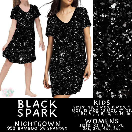 Batch #466 - Mommy & Me Dreamers 2 - Closes 12/22 - ETA mid February - Black Spark Adult & Kid's Bamboo Nightgown