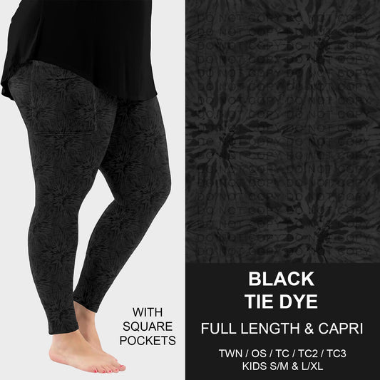 B279 - Preorder Black Tie Dye Leggings w/ Pockets (Closes 3/18. ETA: late May)