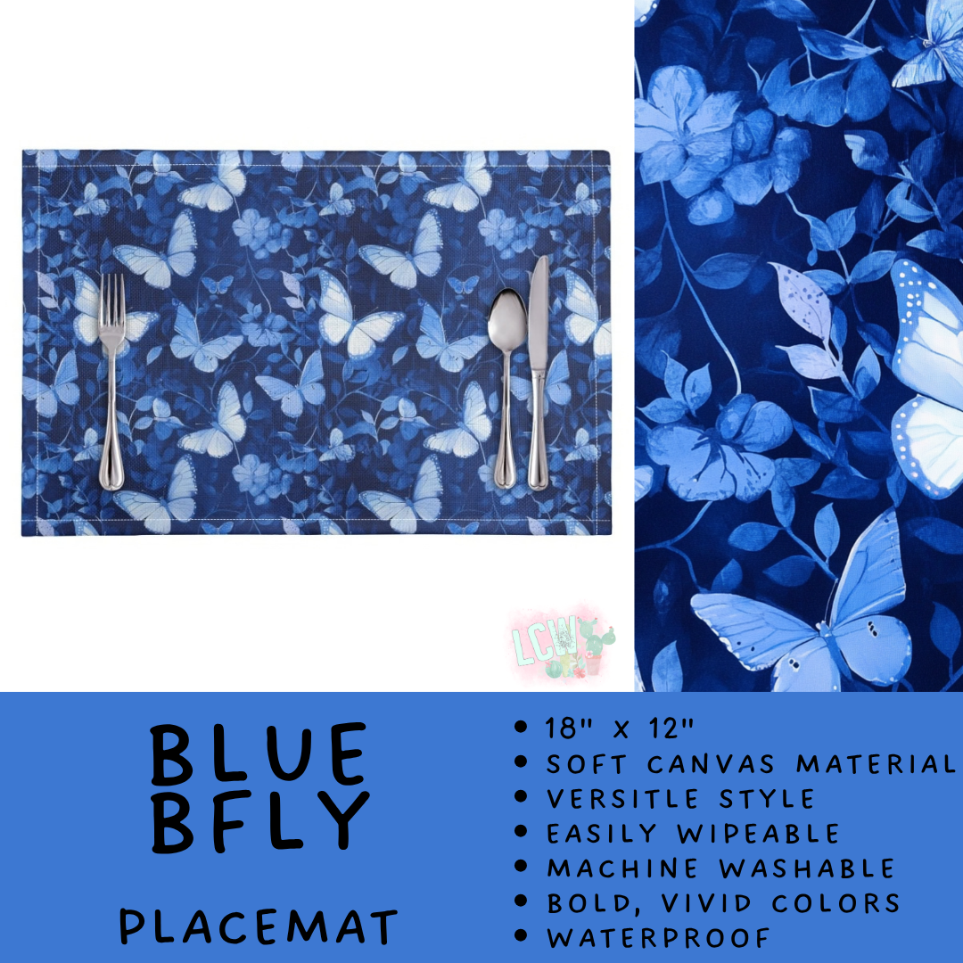 Batch #602 - Table Runners & Placemats - Closes 10/23 - ETA mid Dec - Blue Bfly Placemat