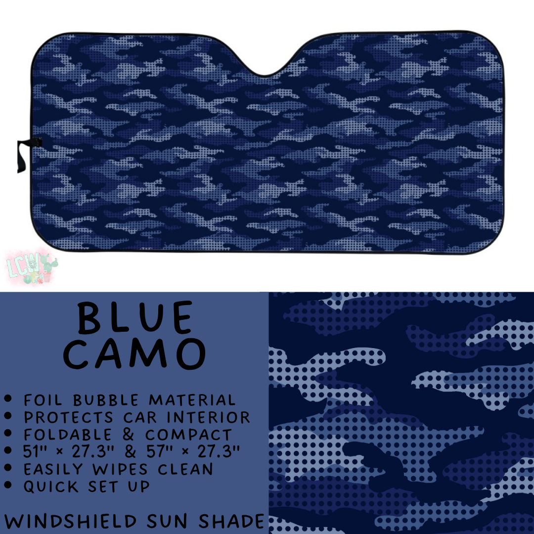 Batch #554 - Car Accessories 3 - Closes 7/10 - ETA early/mid Sept - Blue Camo Windshield Sun Shade
